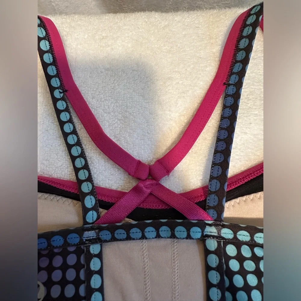 EUC- Lululemon Sweaty Endeavor Cosmic Dot White Multi Bra‎